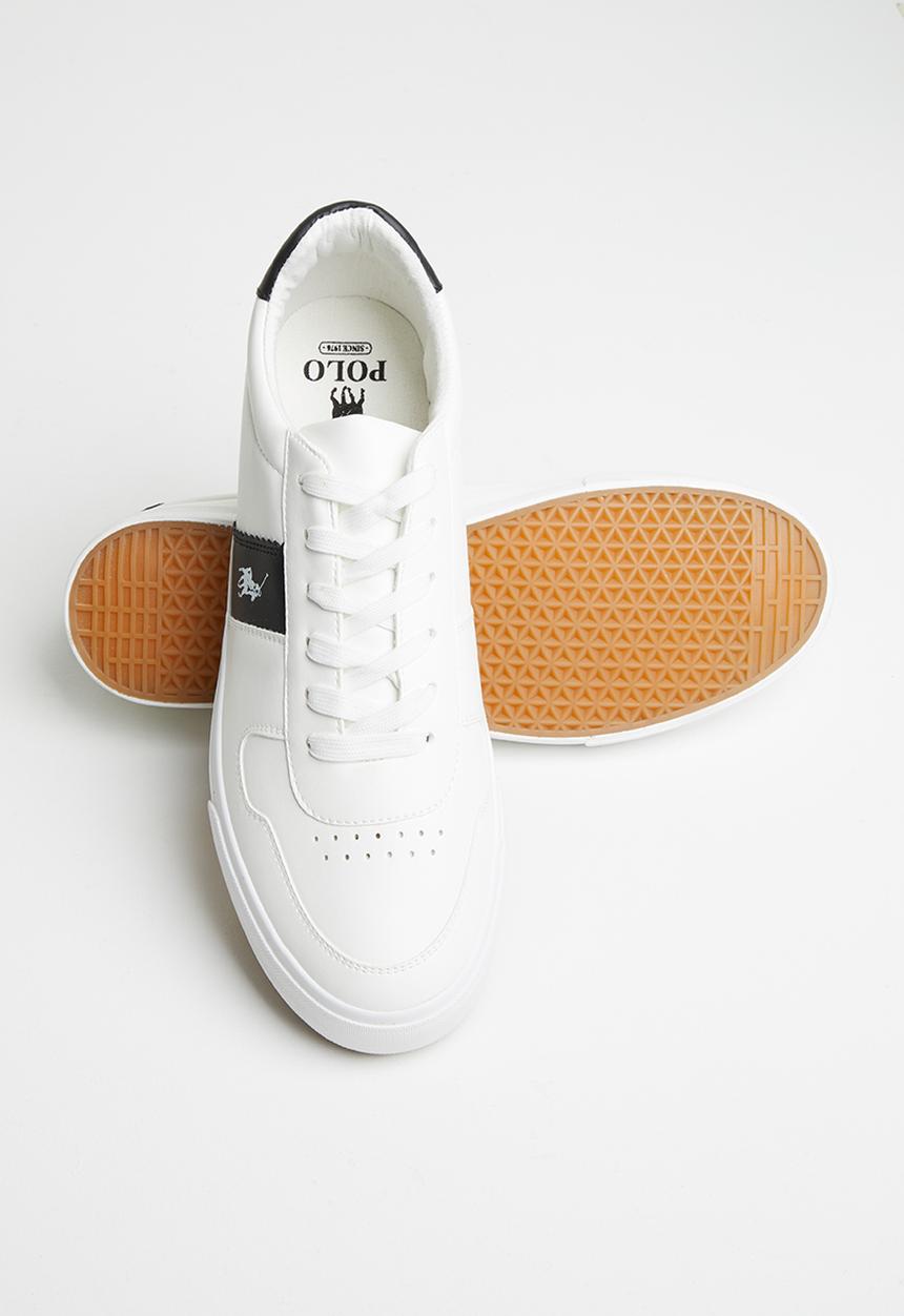 POLO - Henry side flash sneaker - white & black