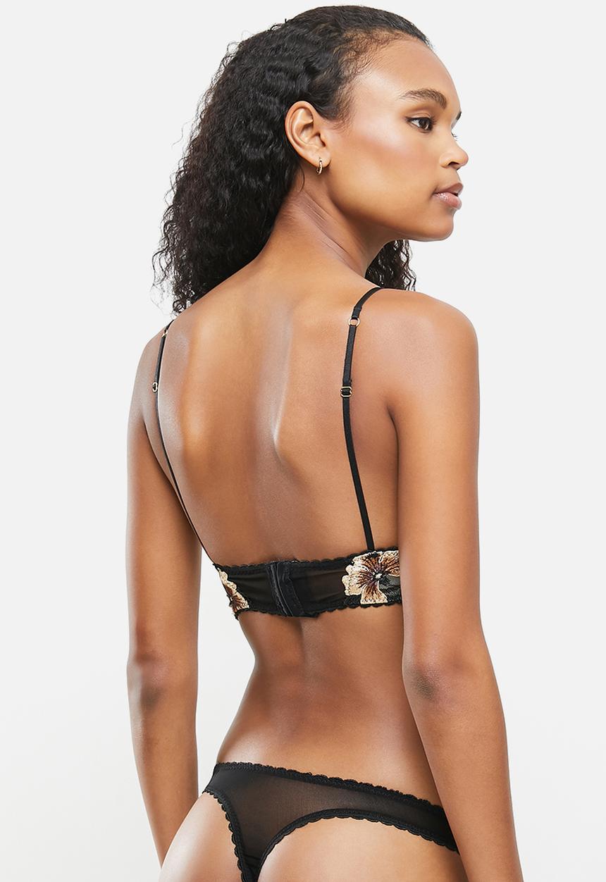 Nette Rose - Bernie midline bralette - black & beige 