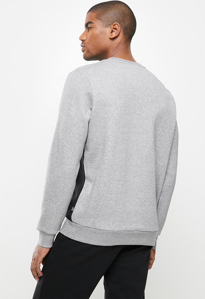 PUMA - Ess+ colorblock crew fl - grey