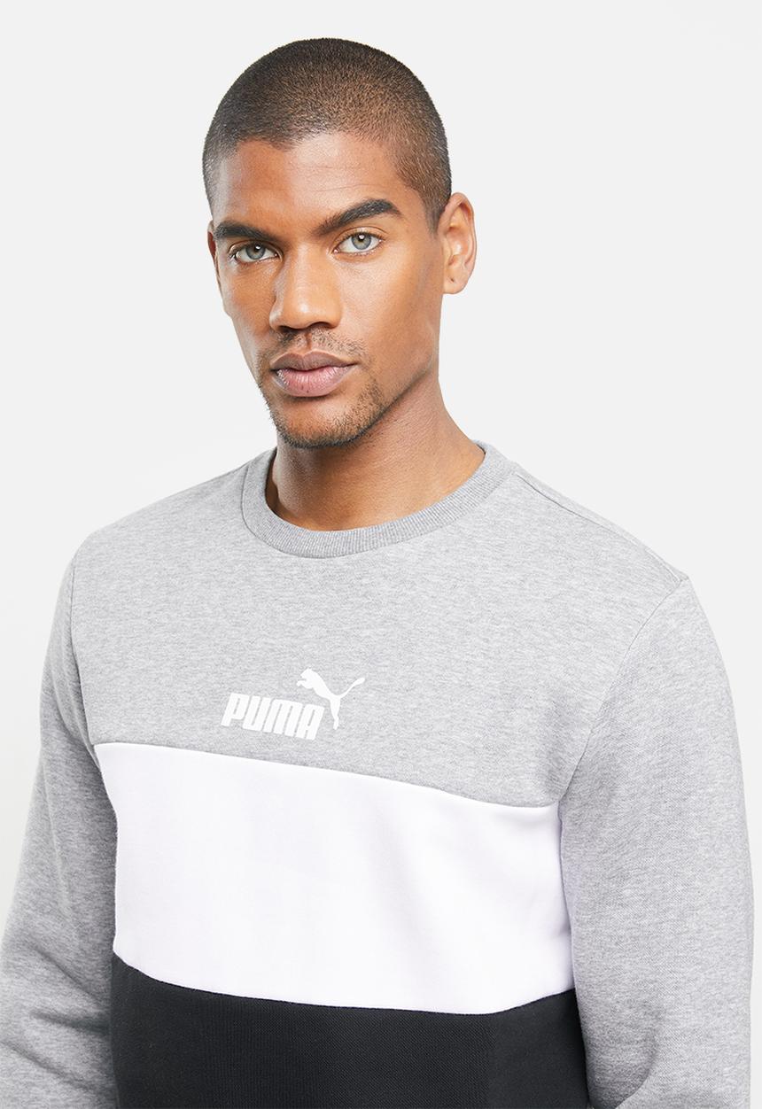 PUMA - Ess+ colorblock crew fl - grey