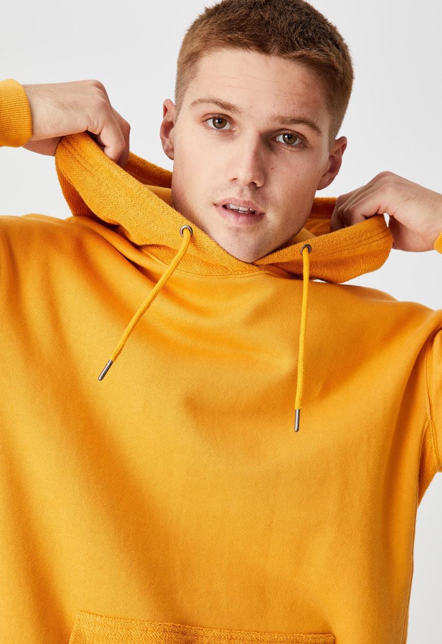 Cotton On - Panelled fleece hoodie - yellow