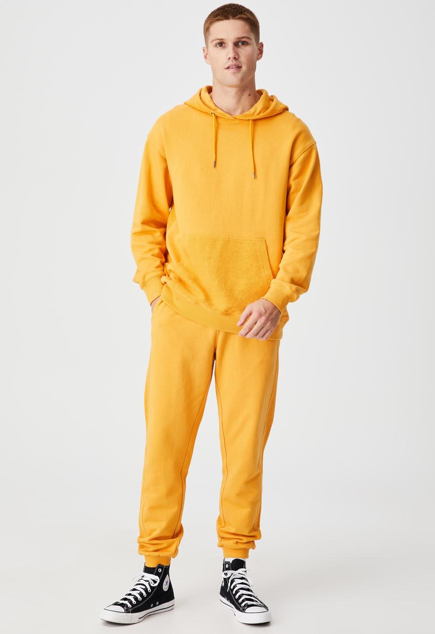 Cotton On - Panelled fleece hoodie - yellow