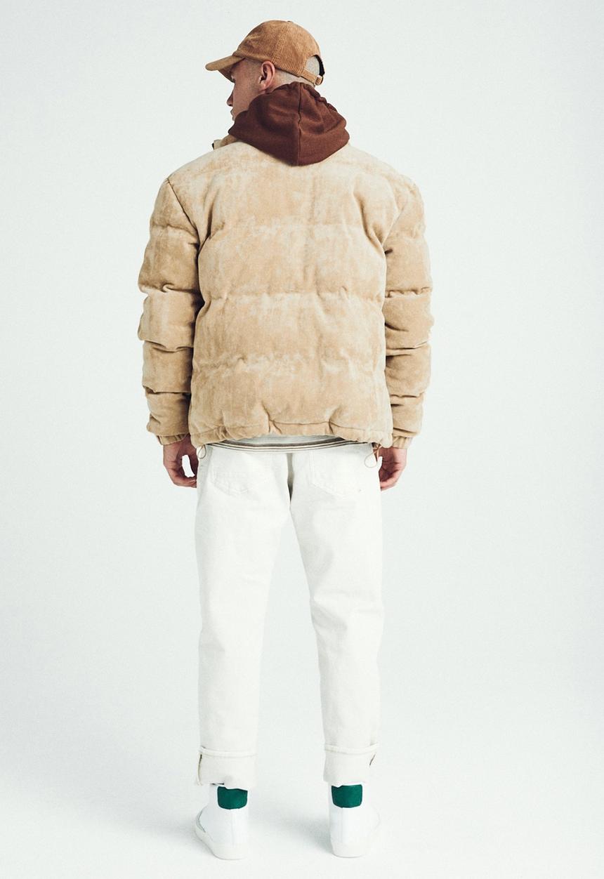 Cotton On - Suede puffer jacket - tan