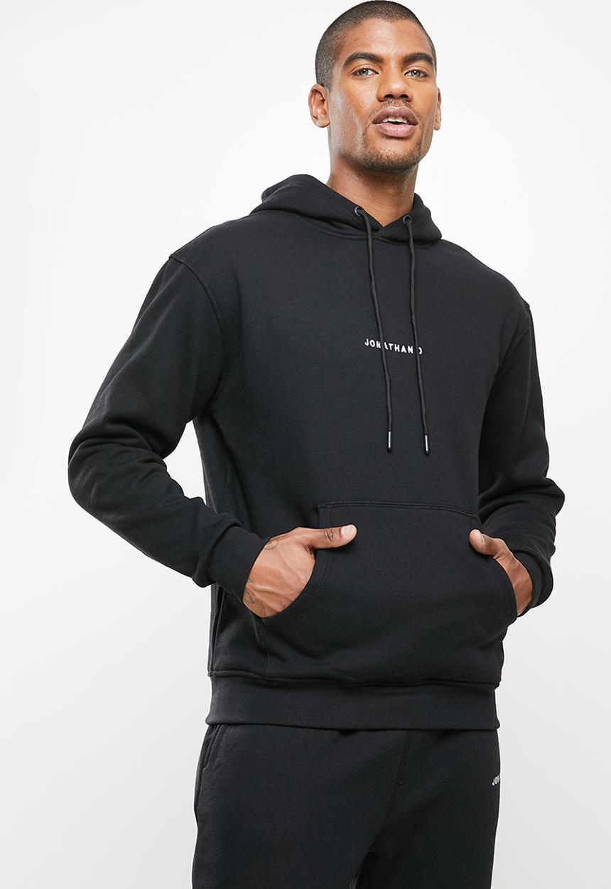 Jonathan D - Oversized fit branded hoodie - black