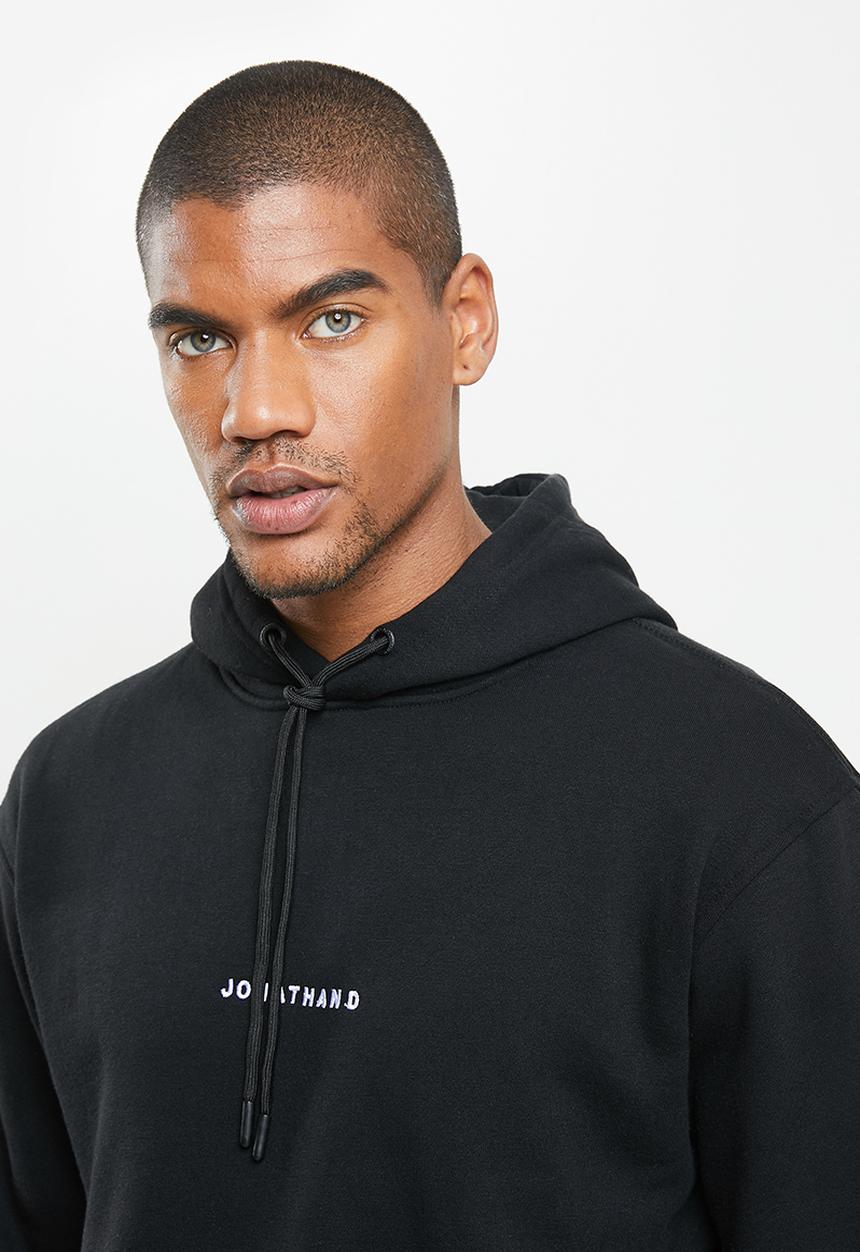 Jonathan D - Oversized fit branded hoodie - black