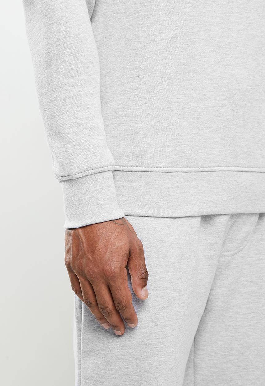 Jonathan D - Regular fit branded crew neck sweater - grey