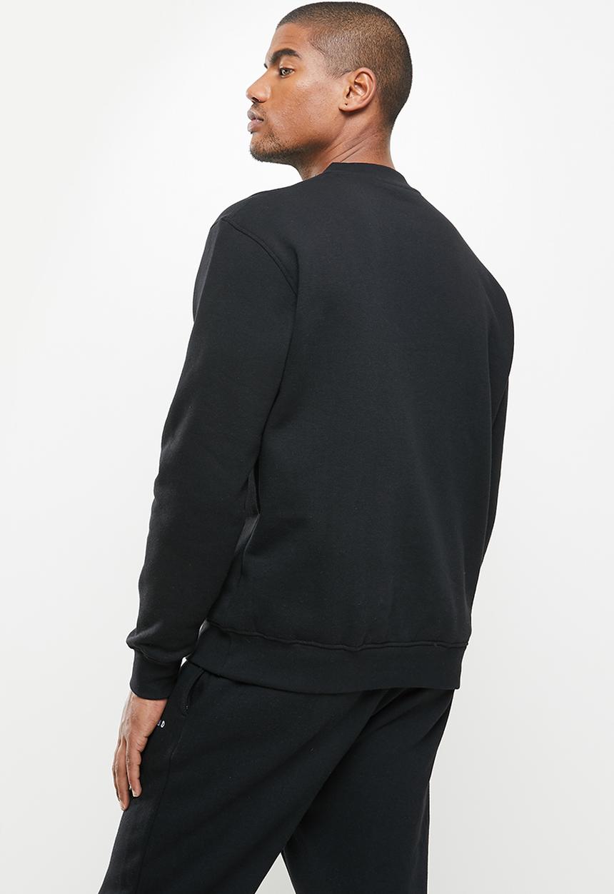 Jonathan D - Oversized fit branded crew neck sweater - black