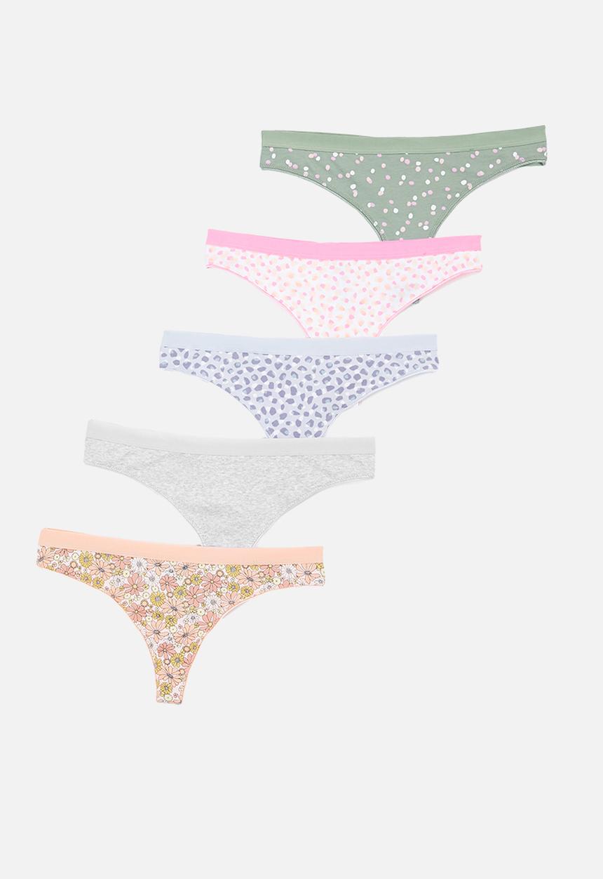 Cotton On - Cotton g string brief 5 pack - multi 
