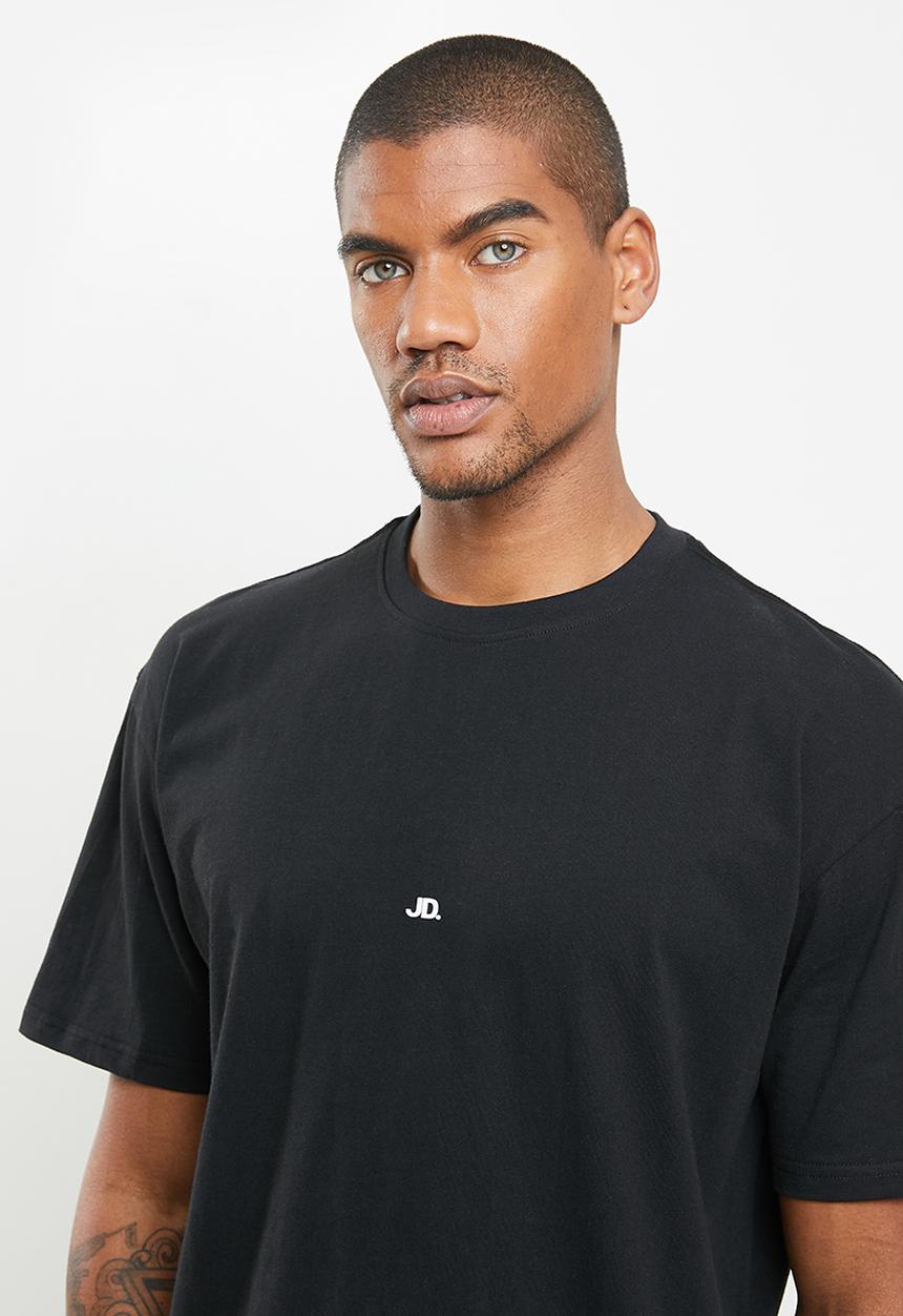 Jonathan D - Oversized branded crew neck T-shirt - black