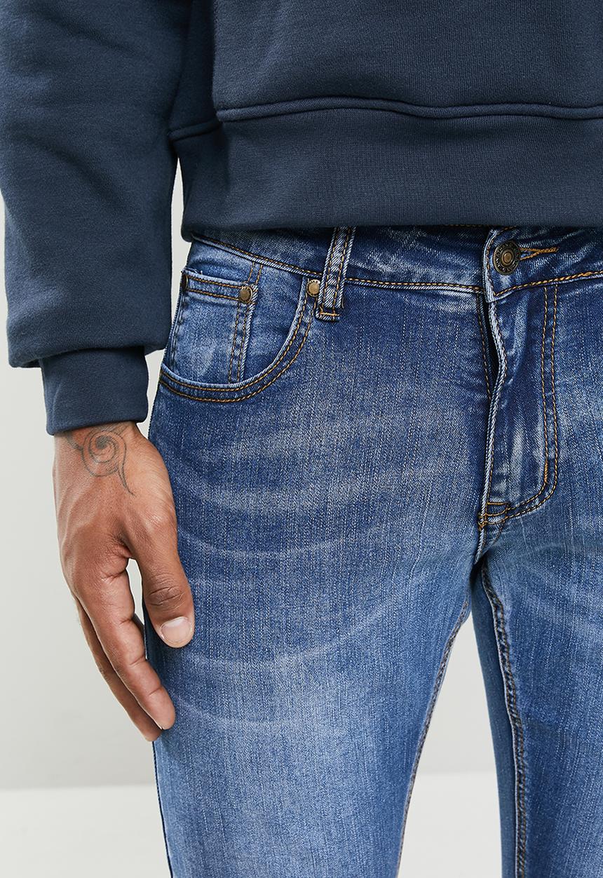 Jonathan D - 5 pocket skinny fit denim jeans - mid blue