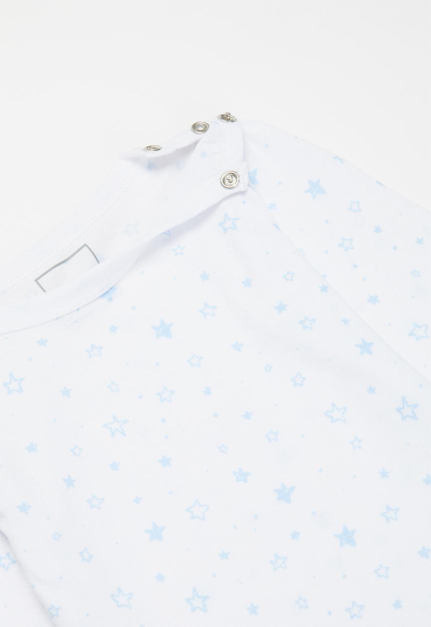 Pop Candy - 3 pack top, pants & bib set - white & baby blue 1