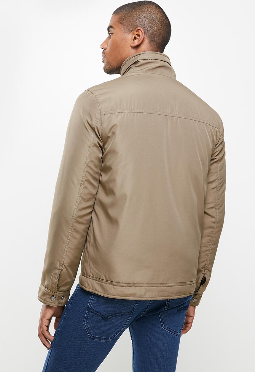 Jonathan D - Zip through jacket heavy weight - taupe
