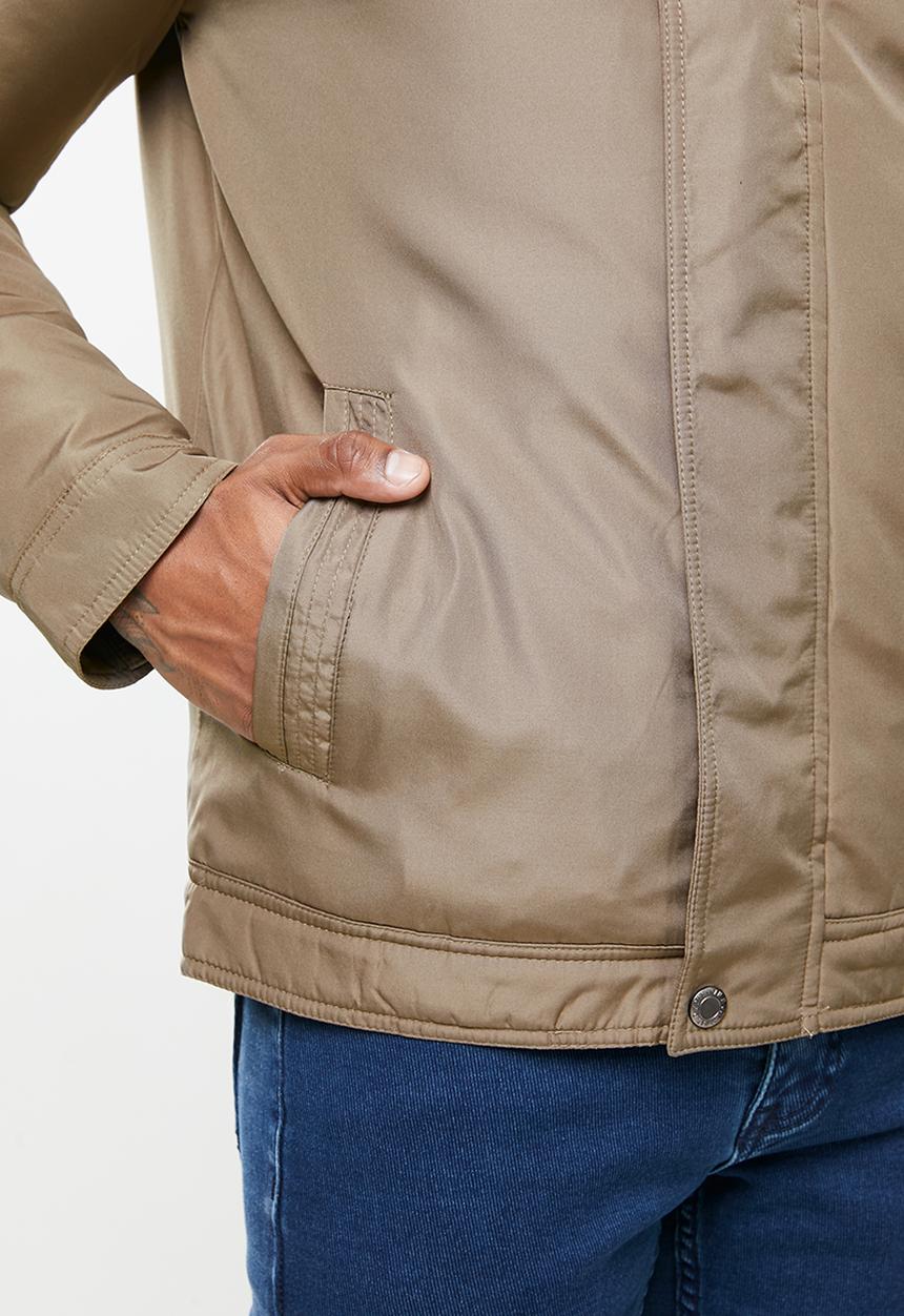 Jonathan D - Zip through jacket heavy weight - taupe