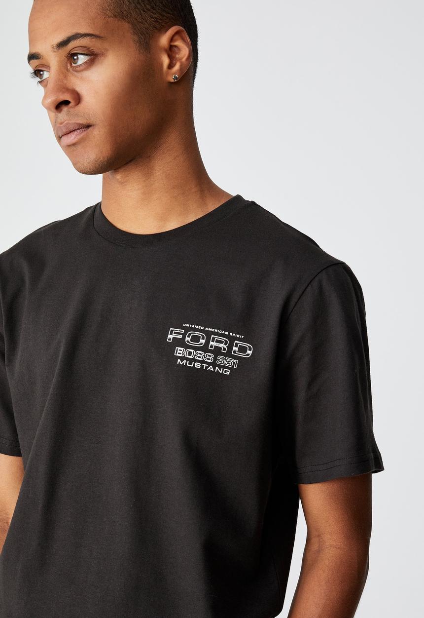 Cotton On - Tbar collab pop culture T-shirt - washed black
