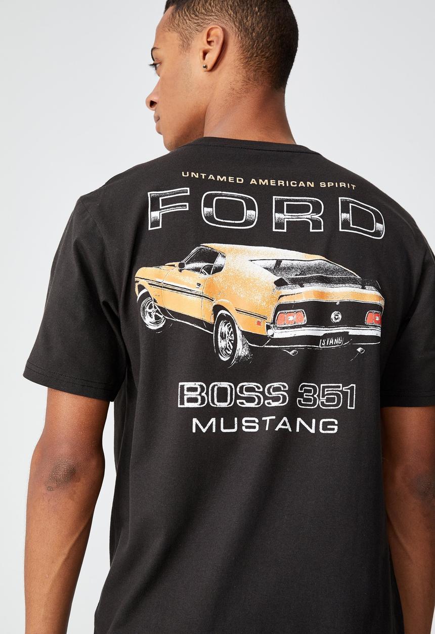 Cotton On - Tbar collab pop culture T-shirt - washed black