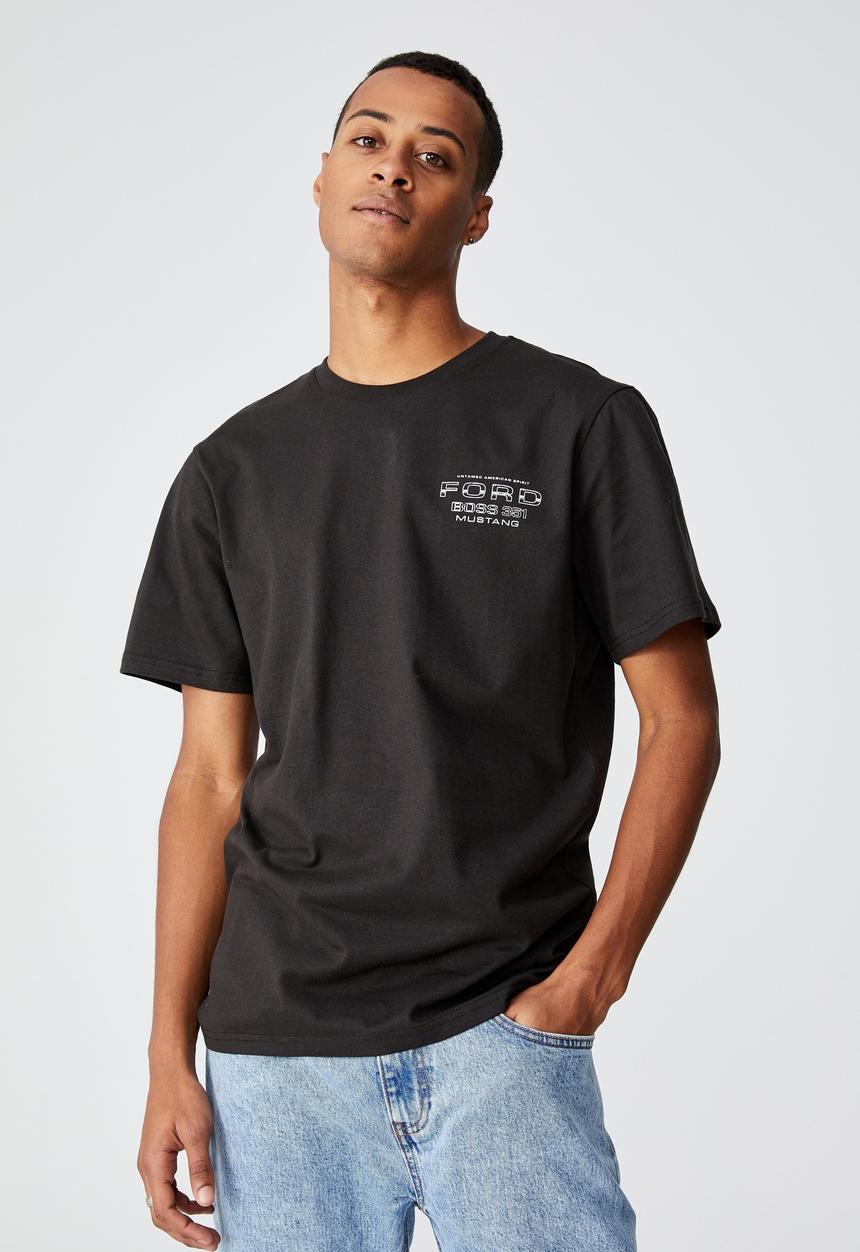Cotton On - Tbar collab pop culture T-shirt - washed black