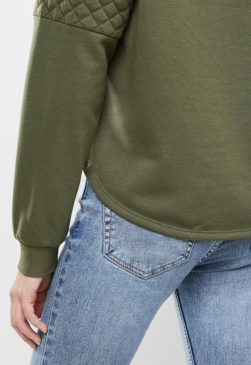 Jacqueline de Yong - Napa long sleeve  raglan sweat - green 