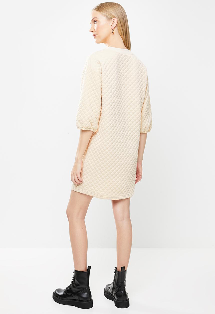 Jacqueline de Yong - Napa 3/4 quilted dress - beige 