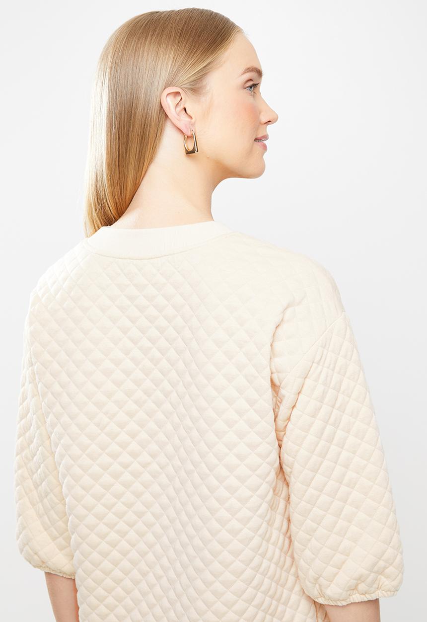 Jacqueline de Yong - Napa 3/4 quilted dress - beige 