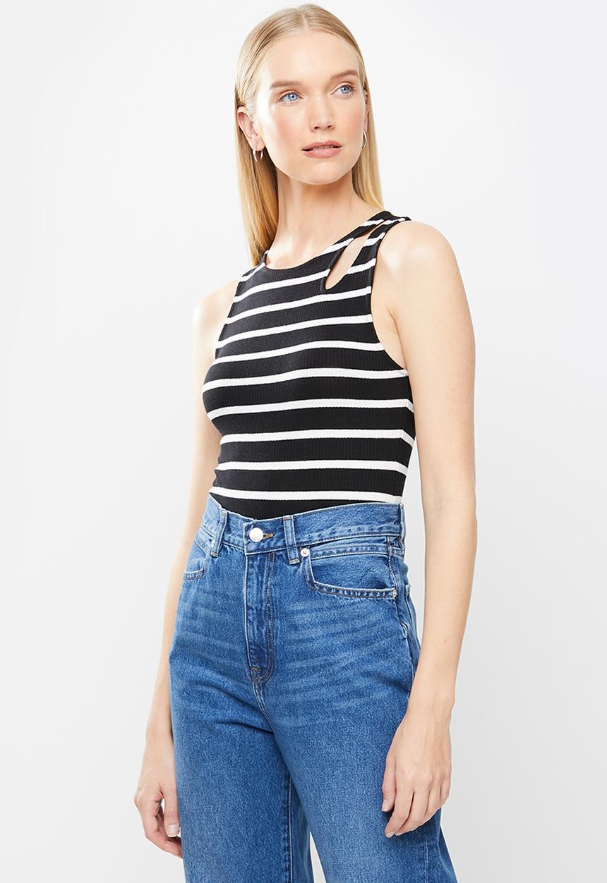 MANGO - Bodysuit vigo - black & white 