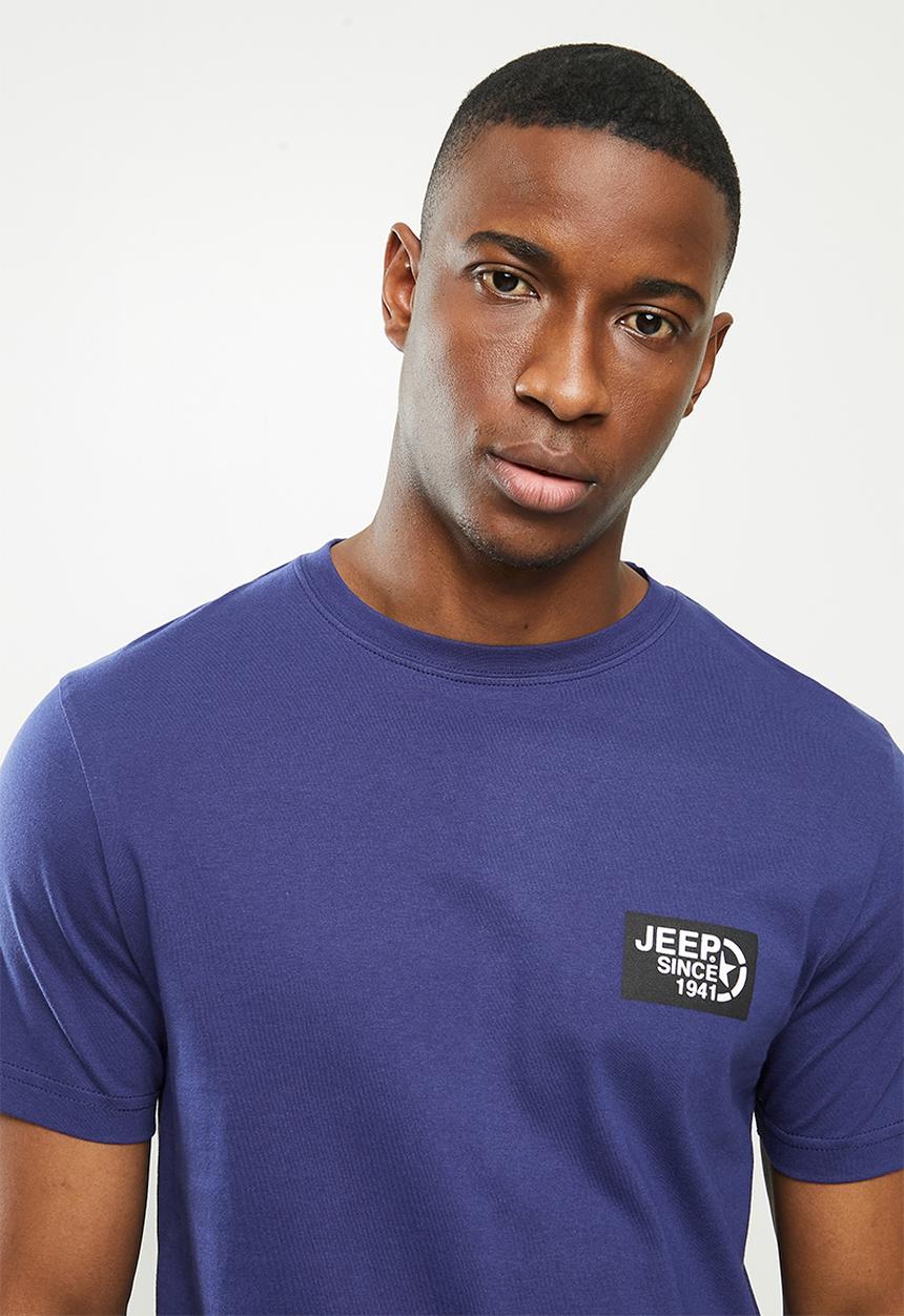 JEEP - Alex short sleeve ess logo tee - blue