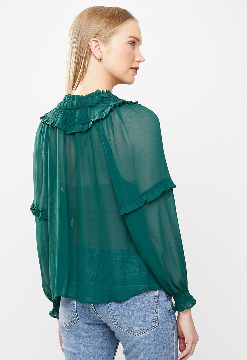 MANGO - Blouse pachi - green