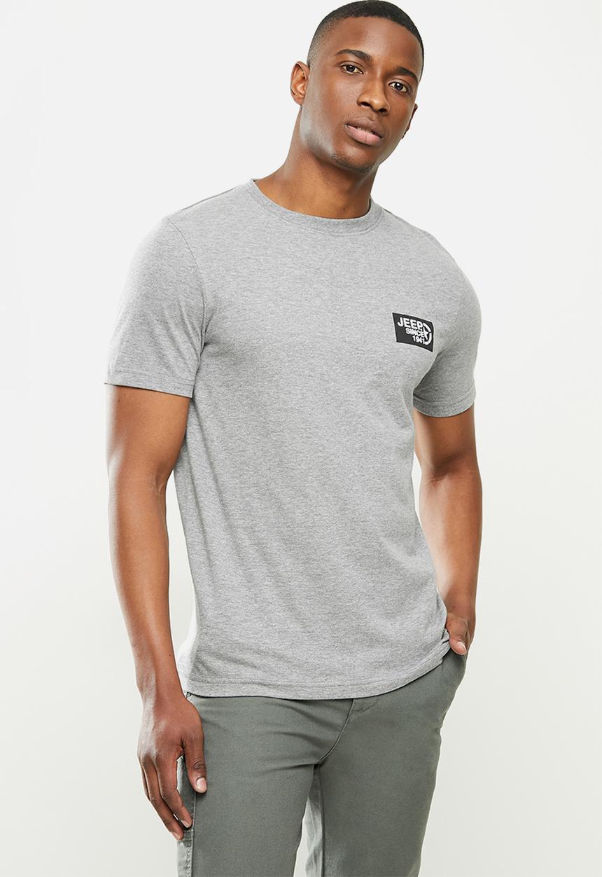 JEEP - Alex short sleeve ess logo tee - grey