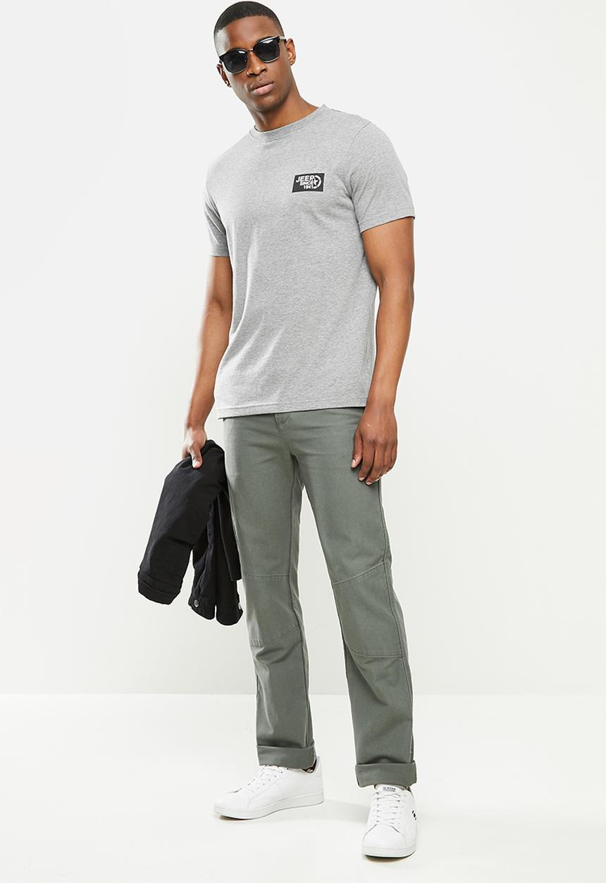 JEEP - Alex short sleeve ess logo tee - grey