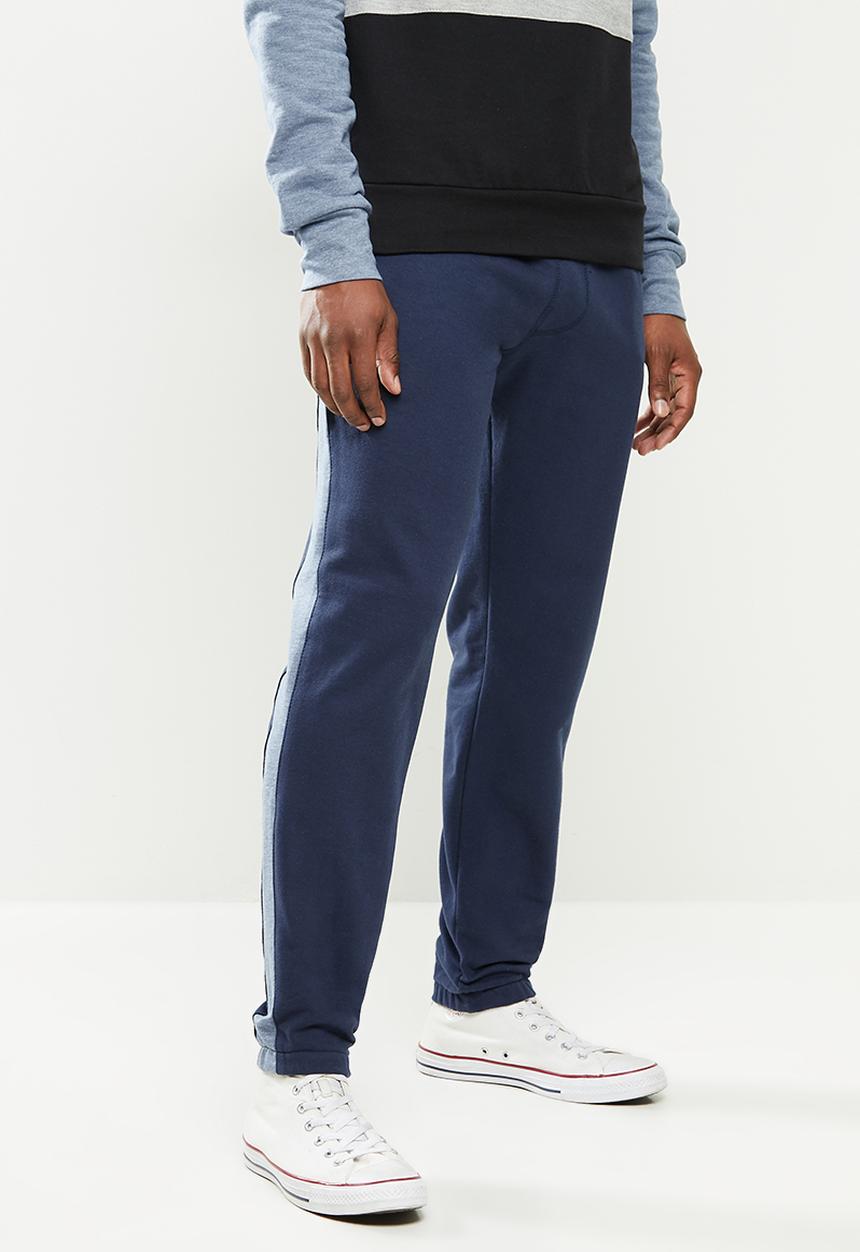 Original Penguin - Stripe fleece sweatpant - dark sapphire