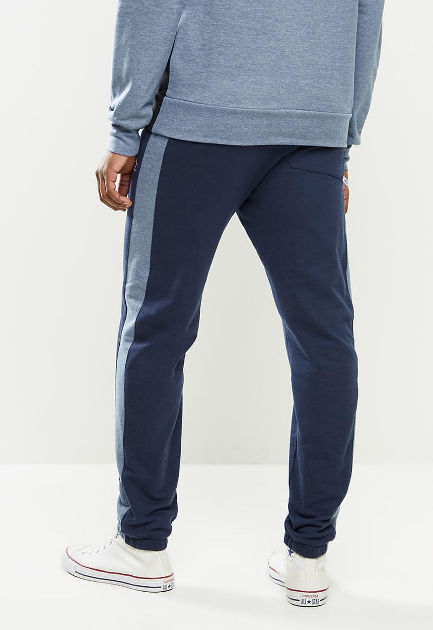 Original Penguin - Stripe fleece sweatpant - dark sapphire