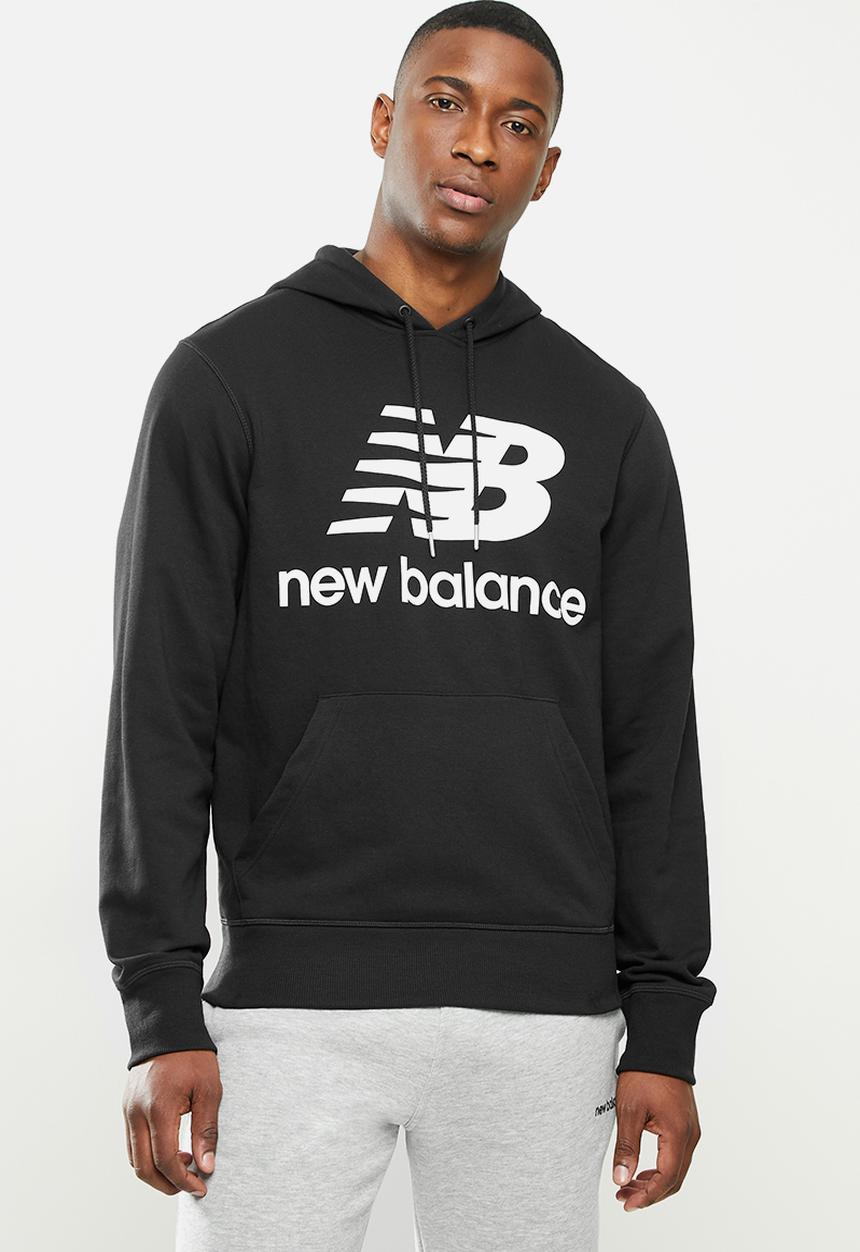 New Balance  - New Balance essentials stacked logo hoodie - black