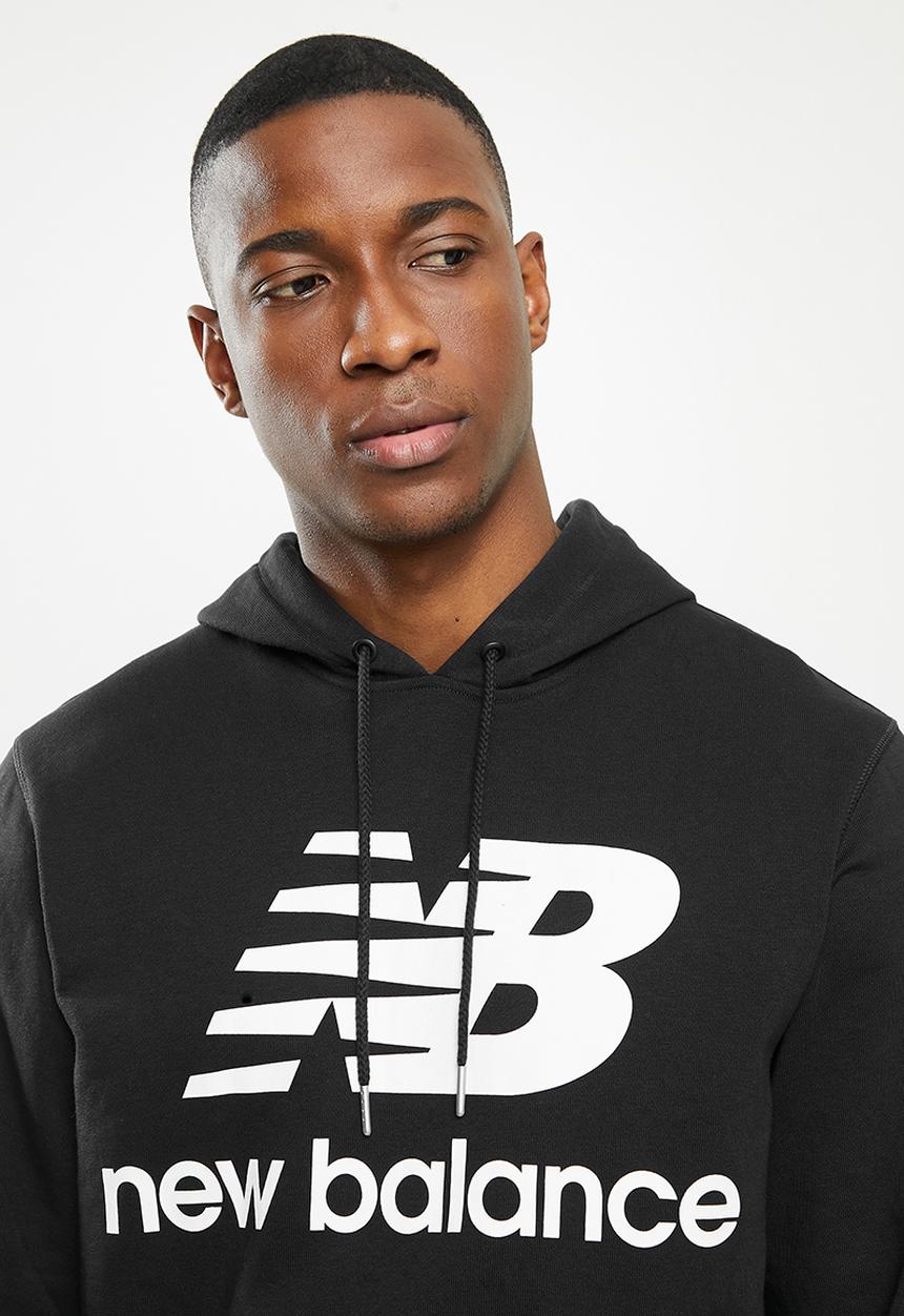 New Balance  - New Balance essentials stacked logo hoodie - black