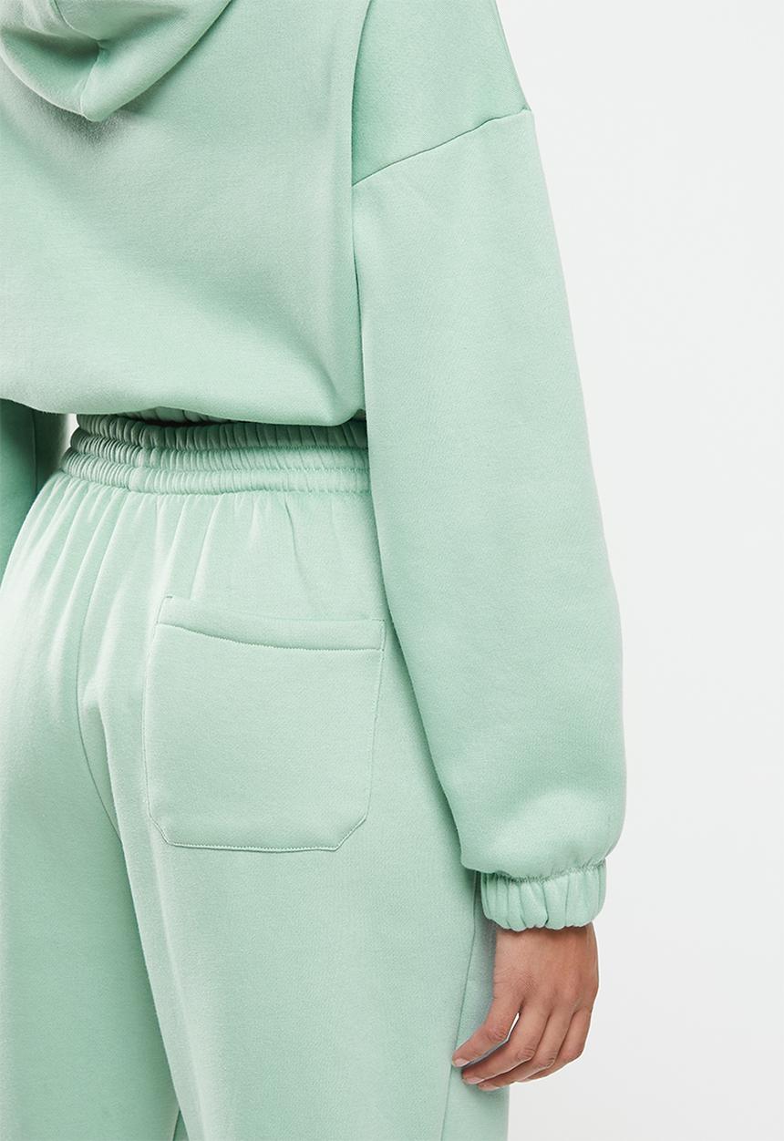 Blake - Cropped hoodie with elastic - sage
