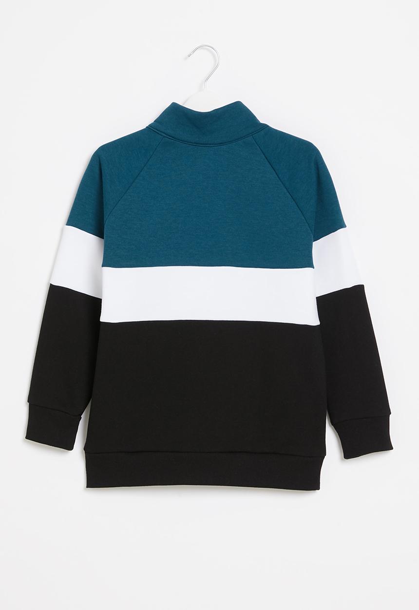 Rebel Republic - Boys 1/2 zip colour block sweatshirt - multi