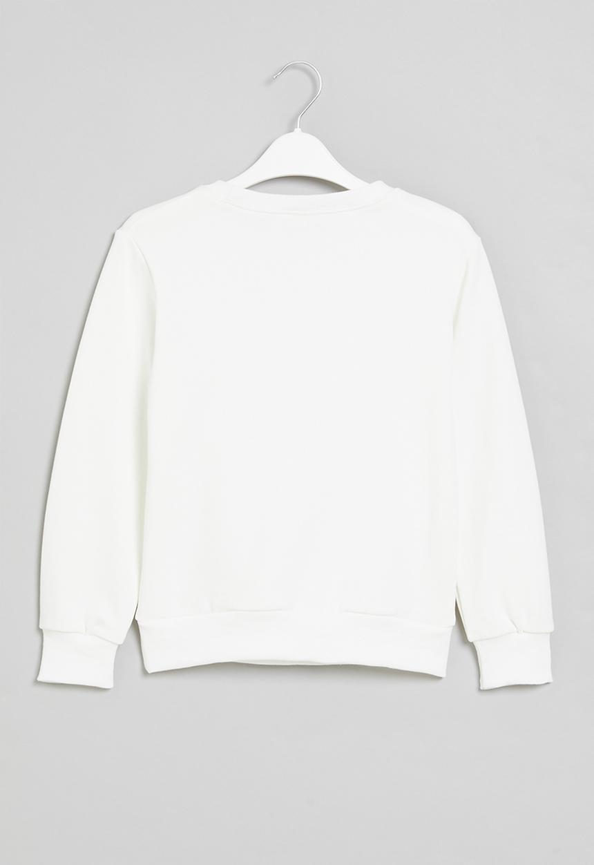 Pop Candy - Girls heart crewneck - white