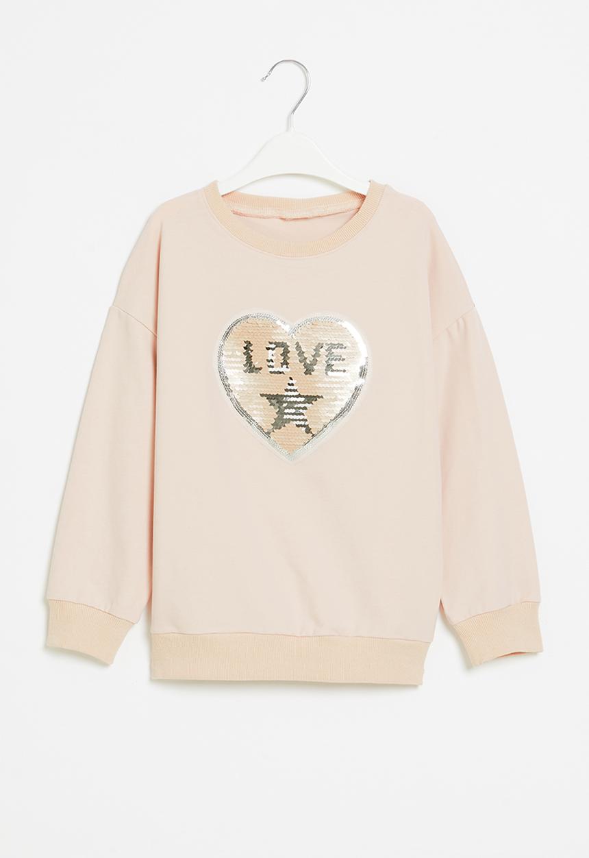 Pop Candy - Girls heart crewneck - light pink