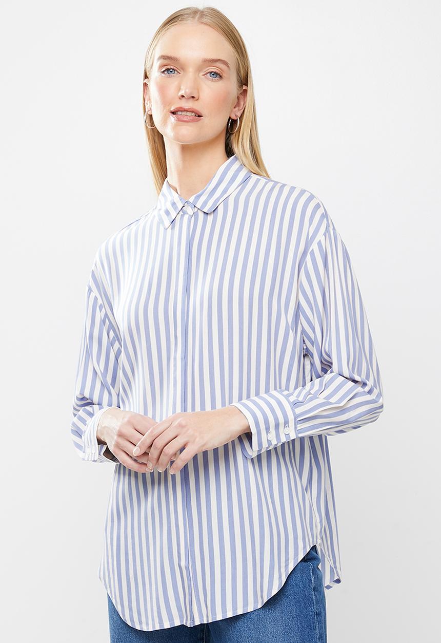MANGO - Shirt new - blue & white 