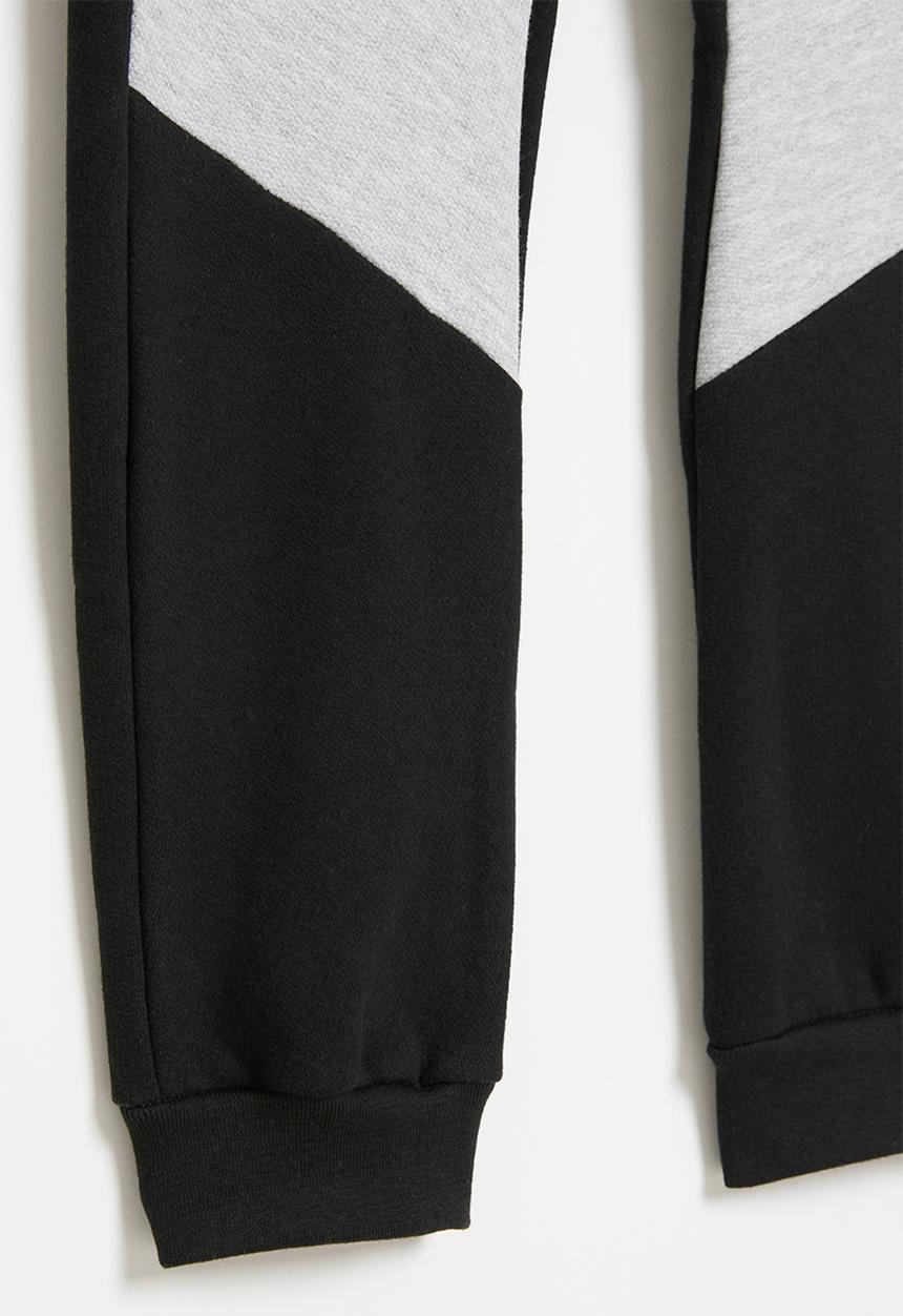 Pop Candy - Colour blocked  jogger - black
