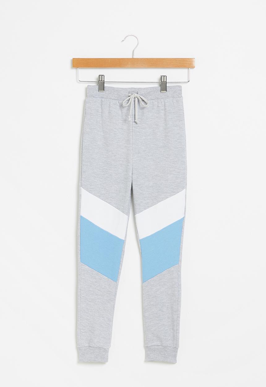 Pop Candy - Colour blocked  jogger- grey 