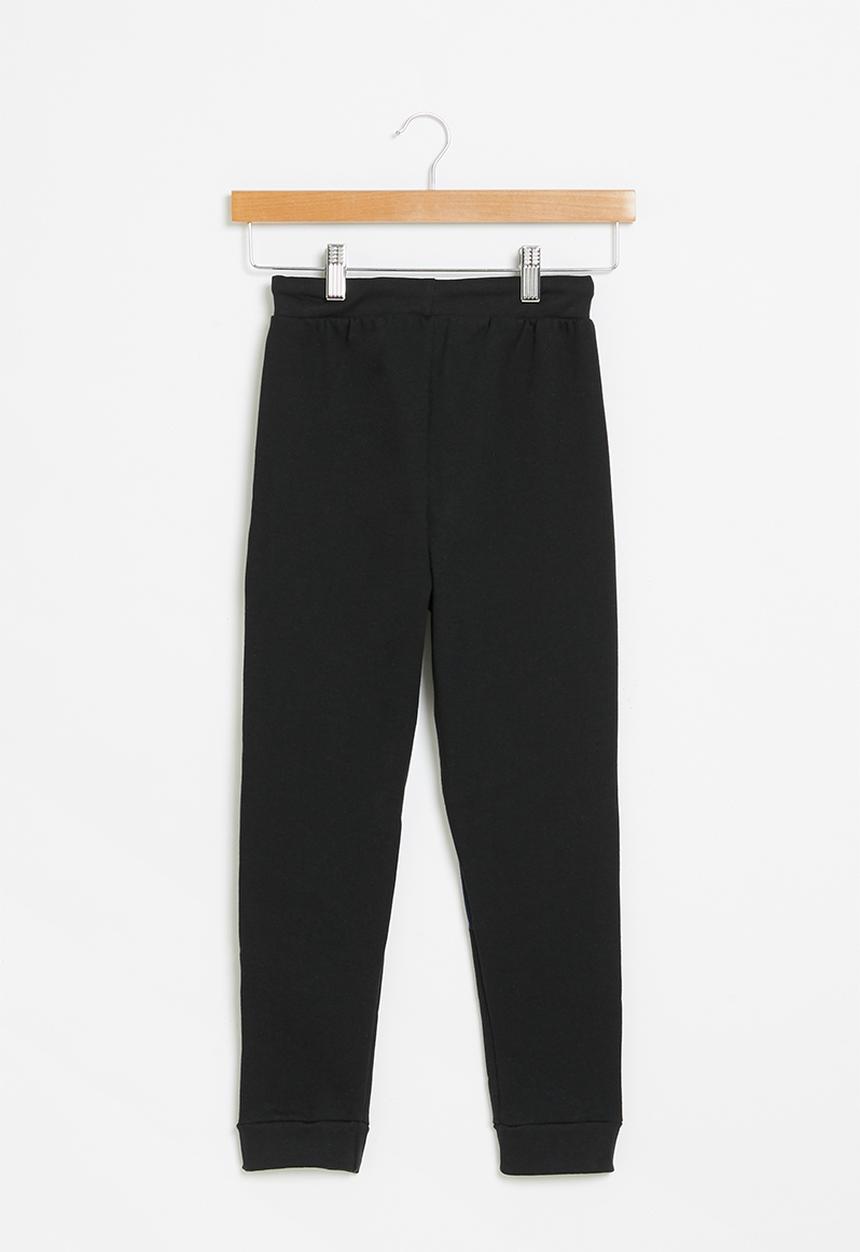 Pop Candy - Colour blocked  joggerr - black