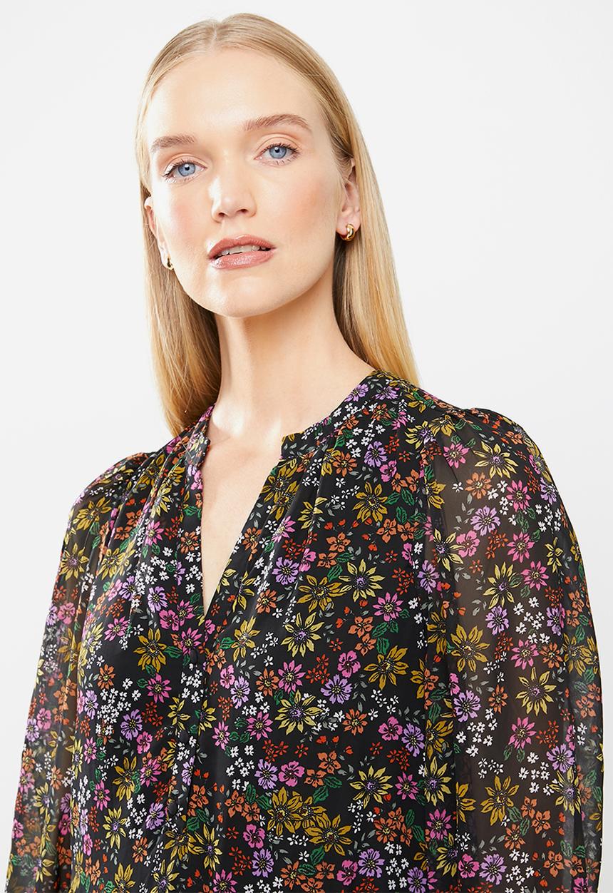 Vero Moda - Gaja 3/4 v-neck calf dress - multi