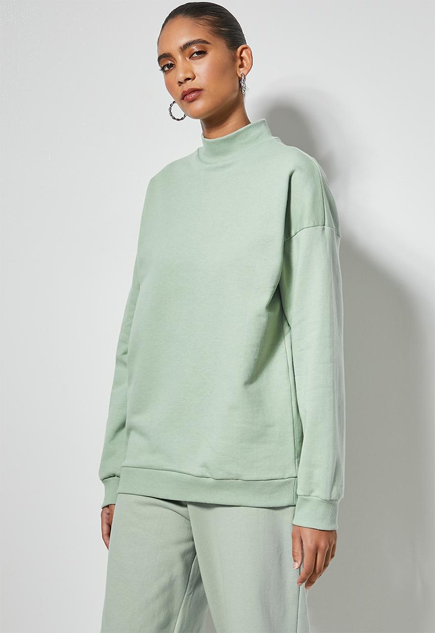 Superbalist - Funnel neck sweat - light sage