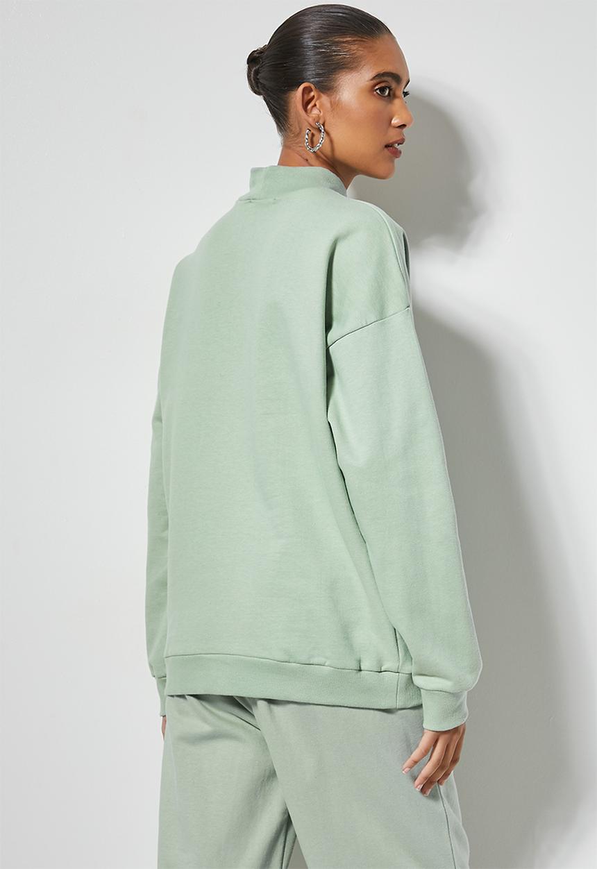 Superbalist - Funnel neck sweat - light sage