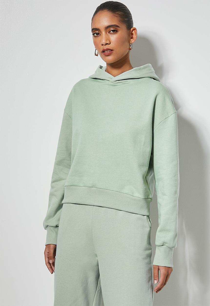 Superbalist - Crop hoodie - light sage