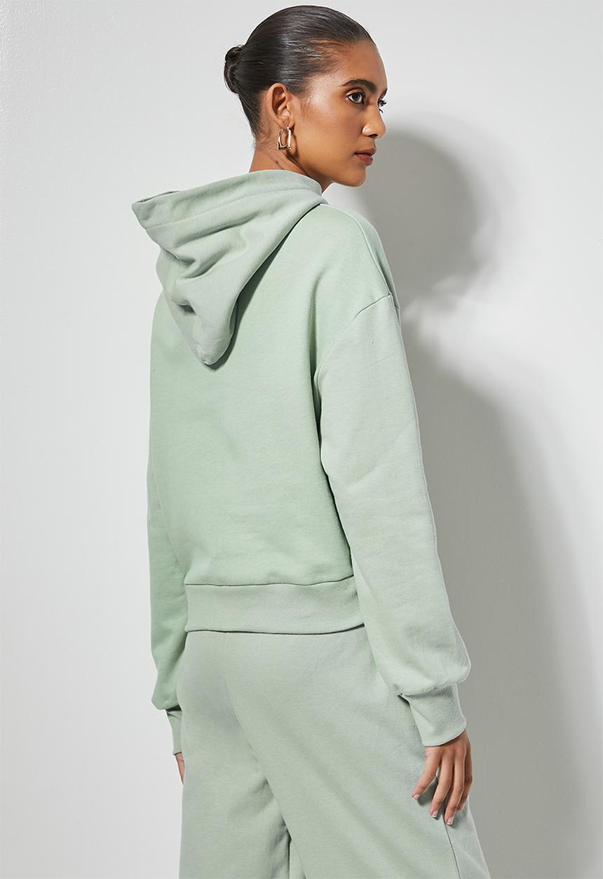 Superbalist - Crop hoodie - light sage