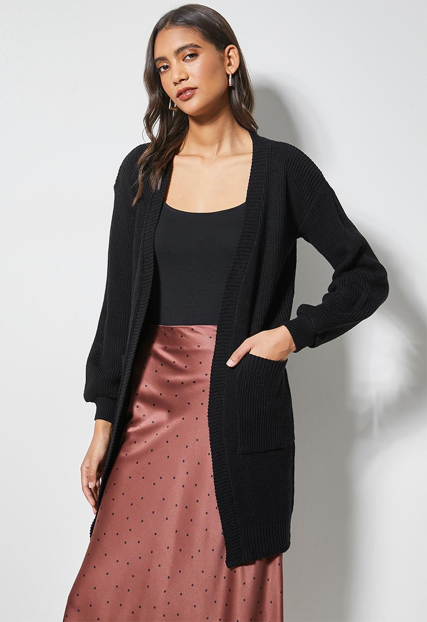 Superbalist - Blouson sleeve cardigan - black