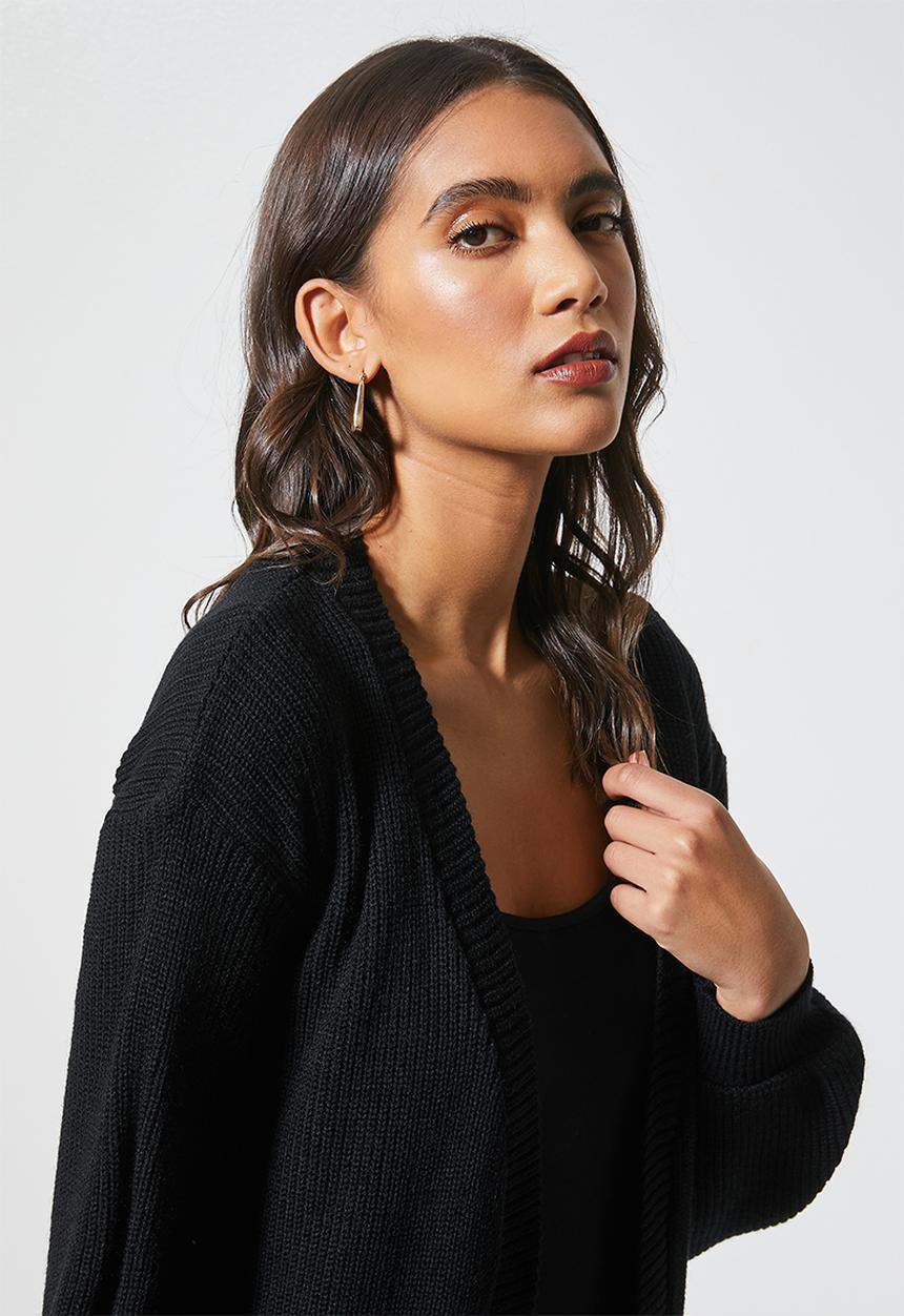 Superbalist - Blouson sleeve cardigan - black
