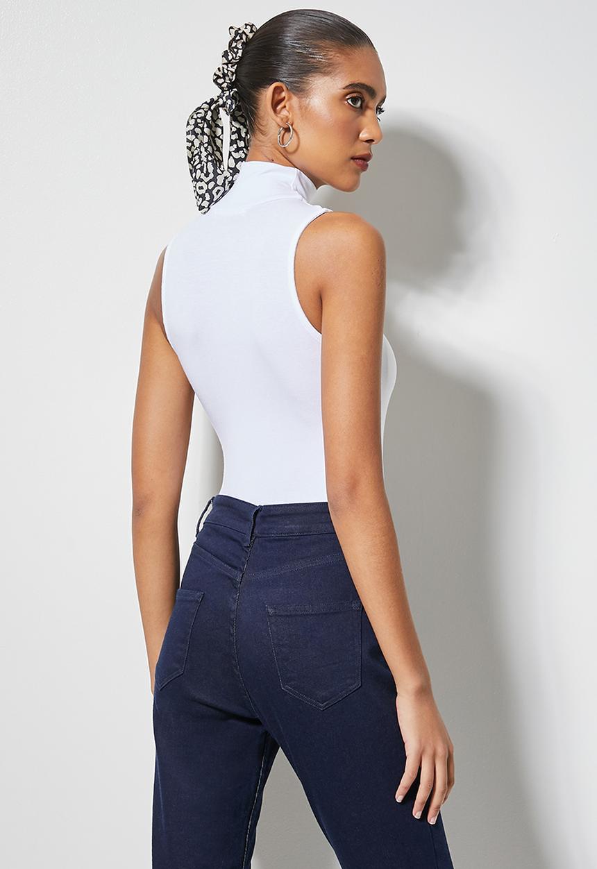 Superbalist - 2 Pack sleeveless poloneck bodysuit  - peach & white