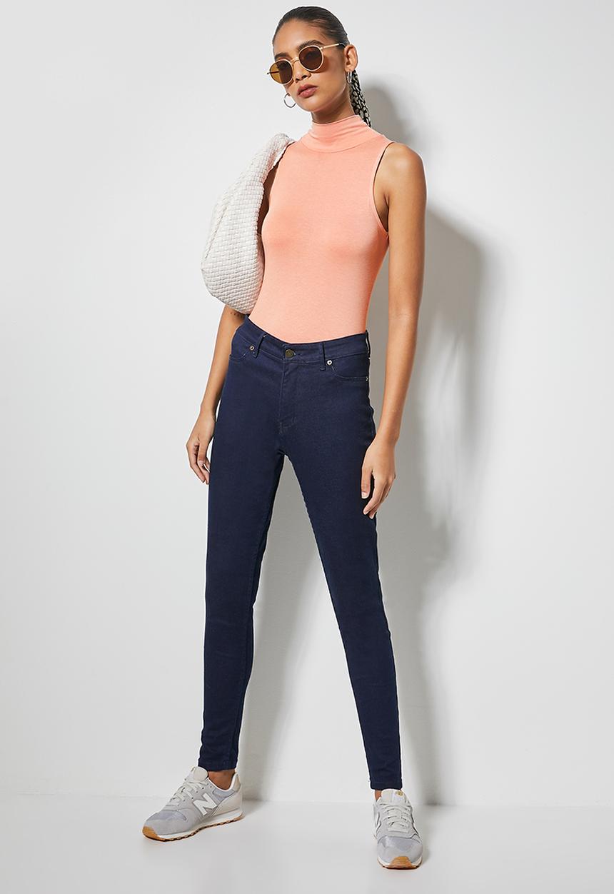 Superbalist - 2 Pack sleeveless poloneck bodysuit  - peach & white