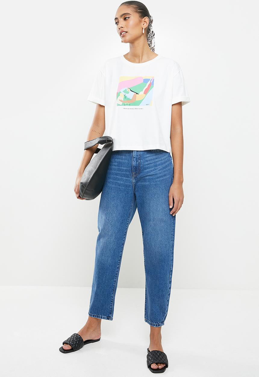 MANGO - T-shirt - off white